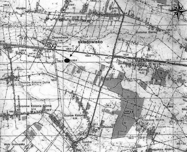 cieków wodnych, w miejscowości Guzów. Wg. Wosia [1999] gmina Orońsko należy do łódzkiej dzielnicy klimatycznej, a teren składowiska znajduje w strefie umiarkowanej (kontynentalnej). Rysunek 1.