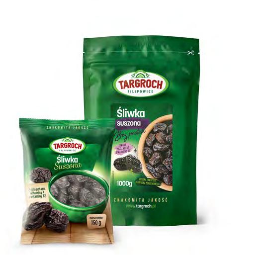 Owoce suszone i kandyzowane Orzechy, pasty i przekąski Śliwka suszona Dried prunes 150 g 5903229000224 500 g 5903229001450 1000 g 5903229001610 Wiśnia suszona Dried cherries 250 g 5903229004802 500 g