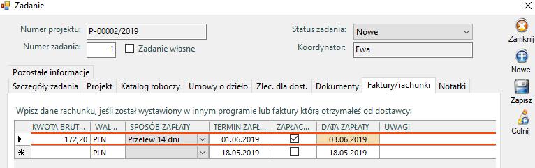 2. Nowe pole Data zapłaty na liście faktur otrzymanych od Dostawców. 3. Możliwość dodawania Dostawców i Klientów do wielu grup.