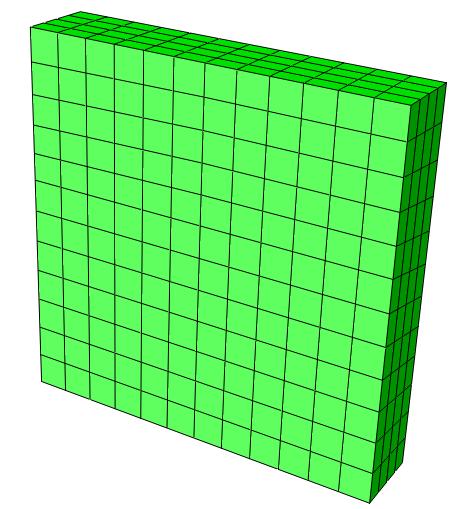 Ćwiczenie 2 W module Mesh zmień typ elementu skończonego na C3D8H, zwiększ liczbę elementów skończonych po grubości z 3 do 4 elementów.