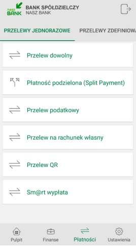 4.1. Przelew dowolny Opcja dostępna również z