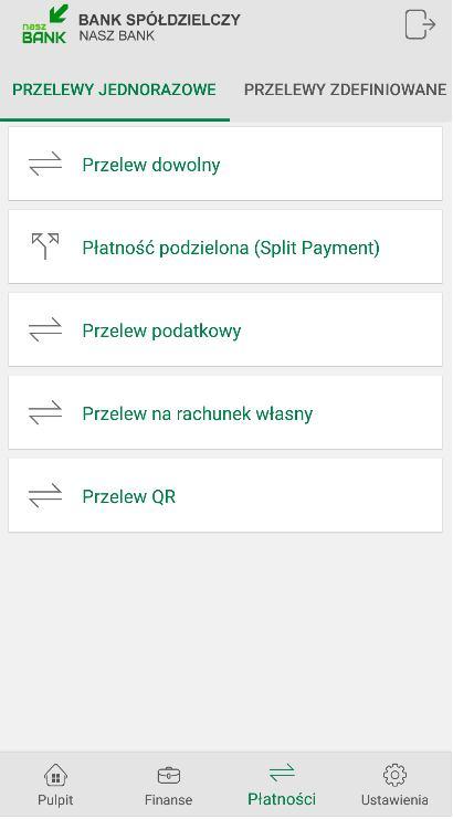 4.1. Przelew dowolny Opcja dostępna również z