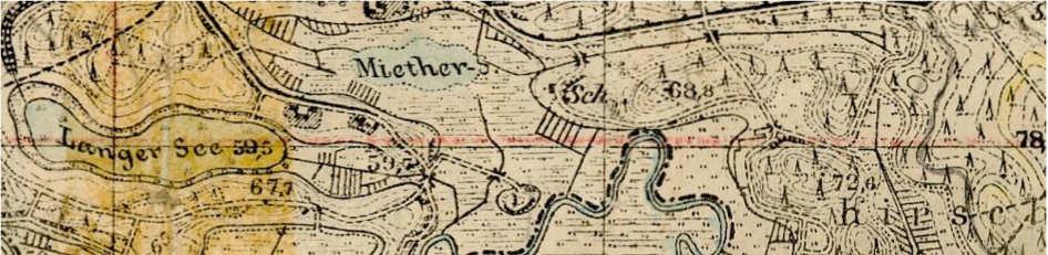 Ryc. 5. Mapa topograficzna okolic projektowanego rezerwatu z 1936 roku (AMPZ - Leichholz). 5 Środowisko przyrodnicze projektowanego rezerwatu 5.