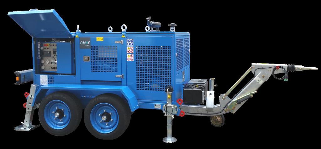 WCIĄGARKA HYDRAULICZNA F280.P.150 maks. uciąg 150 kn Wciągarka hydrauliczna przeznaczona do ciągnięcia jednej liny przy układaniu linii kablowych i telekomunikacyjnych.