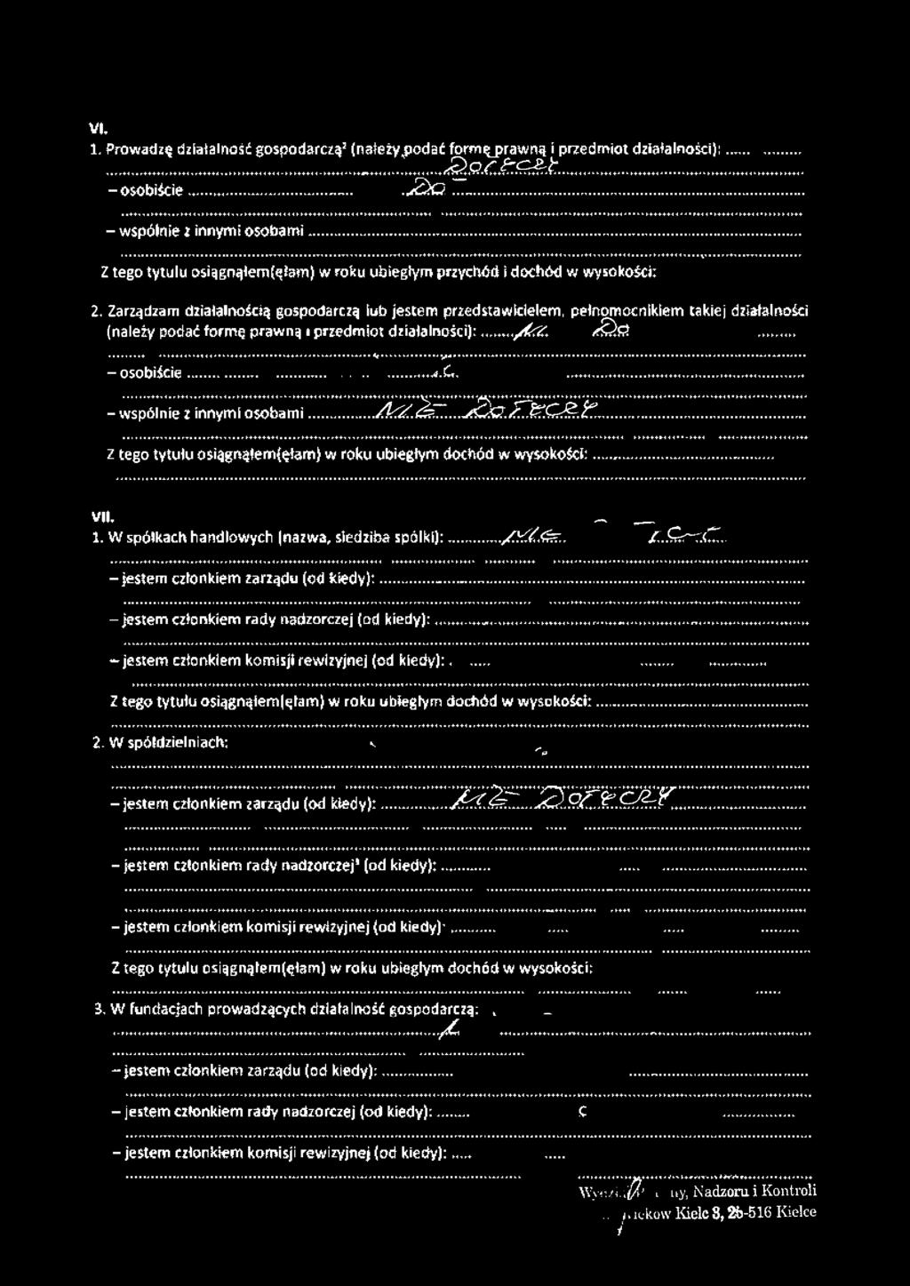 roftu ubiegłym przychód \ dochód w wysokości; 2.