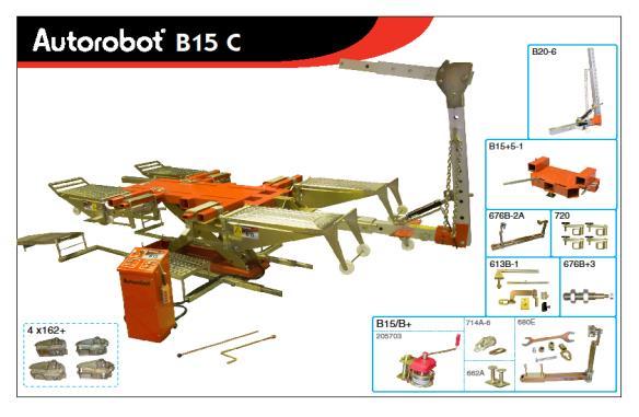pomiarowym Autorobot Autorobot B15A+2  Zestaw B15 A + 2 zawiera dodatkowo - klamra 714A-6 -