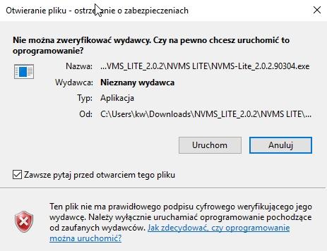 poniżej. IPOX-CMS-LANG-PL-LITE_2.0.2.exe jest to spolszczenie dla oprogramowania NVMS-Lite_2.0.2.90304.