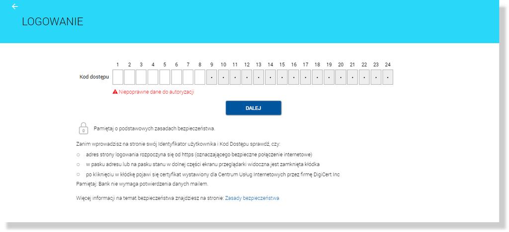 Rozdział 5. Logowanie do systemu Po wybraniu [ZALOGUJ] i poprawnej weryfikacji następuje zalogowanie do systemu.