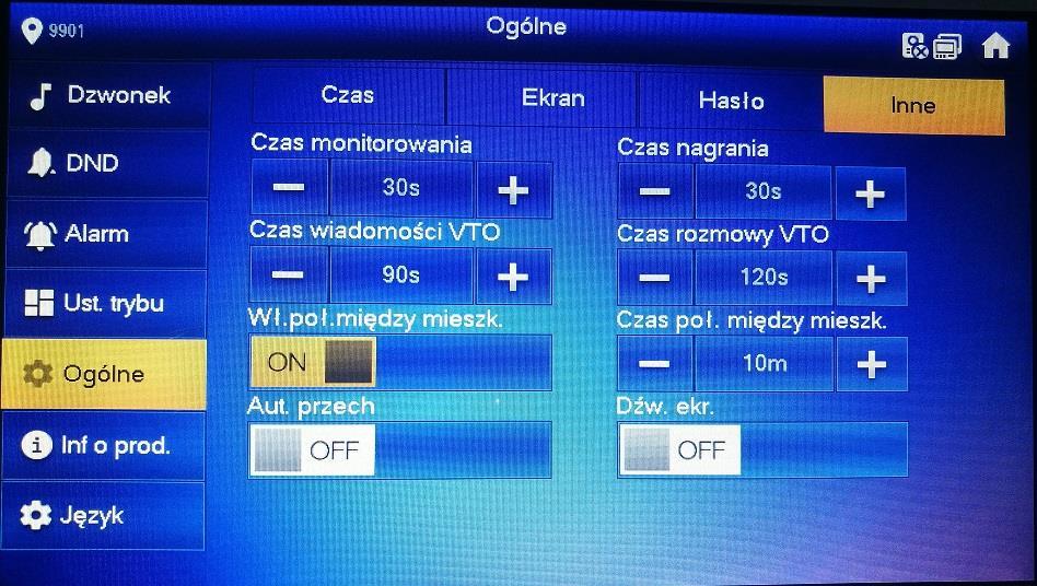 Rys.4.15 Krok 4 Ustaw parametry. Szczegóły w tabeli 4.3. Parametr Opis Operacja Czas monitorowania Czas nagrania Czas wiadomości VTO Czas między mieszk. poł.