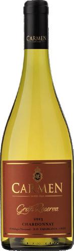 . 75cl 89,- Carmen - Sauvignon Blanc Central Valley Przyjemne owocowo-kwiatowe aromaty wzmocnione obecnością skórek przed procesem fermentacji.