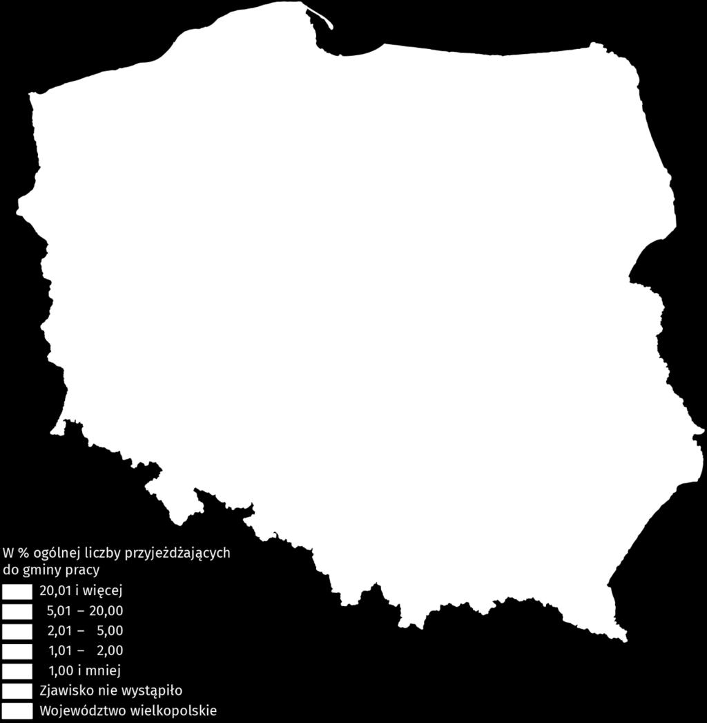 W % ogółu wyjeżdżających do pracy z województwa wielkopolskiego 1. Warszawa miejska Mazowieckie 10784 27,8 2. Wrocław miejska Dolnośląskie 2476 6,4 3. Zielona Góra miejska Lubuskie 1097 2,8 4.