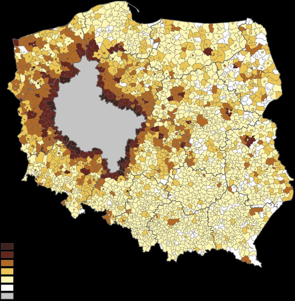 wszystkich przyjeżdżających w celach zarobkowych do wielkopolskich gmin i 10,6% przyjeżdżających na obszary wiejskie).