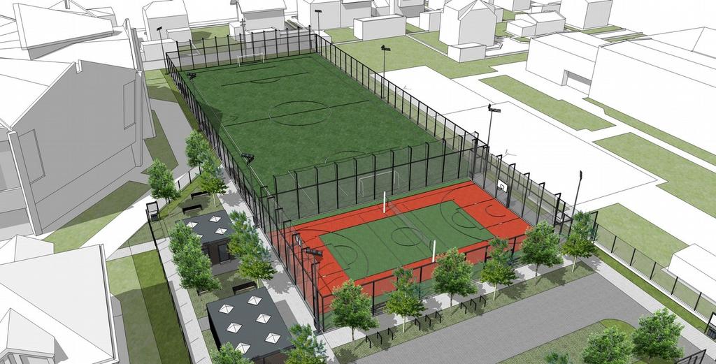 odwodnienia dla terenu boisk i parkingu, elektrycznej oświetlenie boisk i terenu. Szczegółowy zakres planowanych instalacji oraz sieci uzbrojenia terenu zostanie ustalony na etapie projektu.