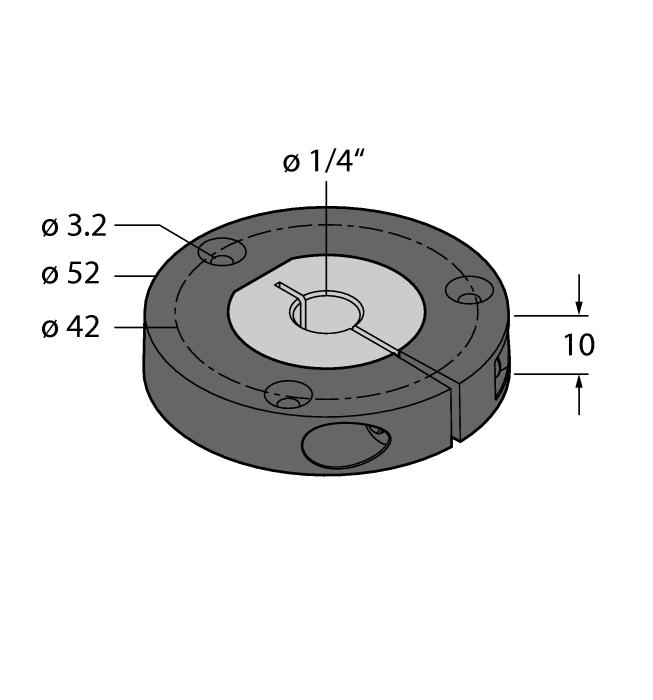 P6-RI-QR24 1590926 Element pozycjonujący, dla wałków Ø 3/8 P7-RI-QR24 1590927 Element pozycjonujący, dla wałków Ø 1/4 P9-RI-QR24 1593012 Element pozycjonujący do instalacji wałków Ø 1/2 P10-RI-QR24