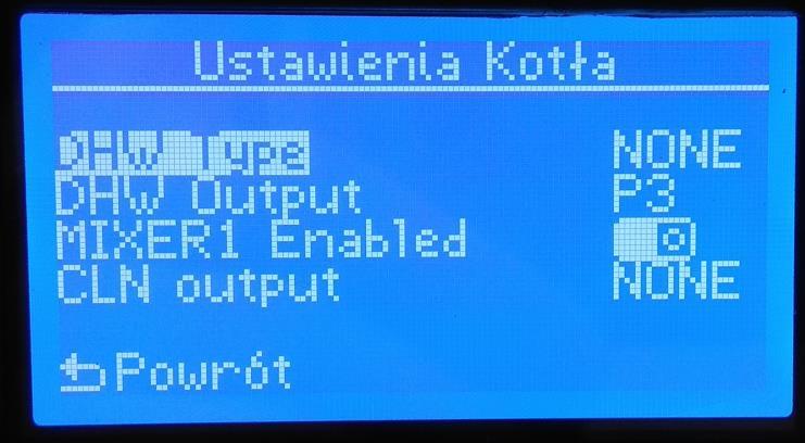 Następnie w menu serwisowym kotła należy wybrać odpowiedni sposób ładowania zasobnika. W tym celu należy wejść do: menu -> Ustawienia -> Serwis -> Ustawienia kotła (Machine settings).