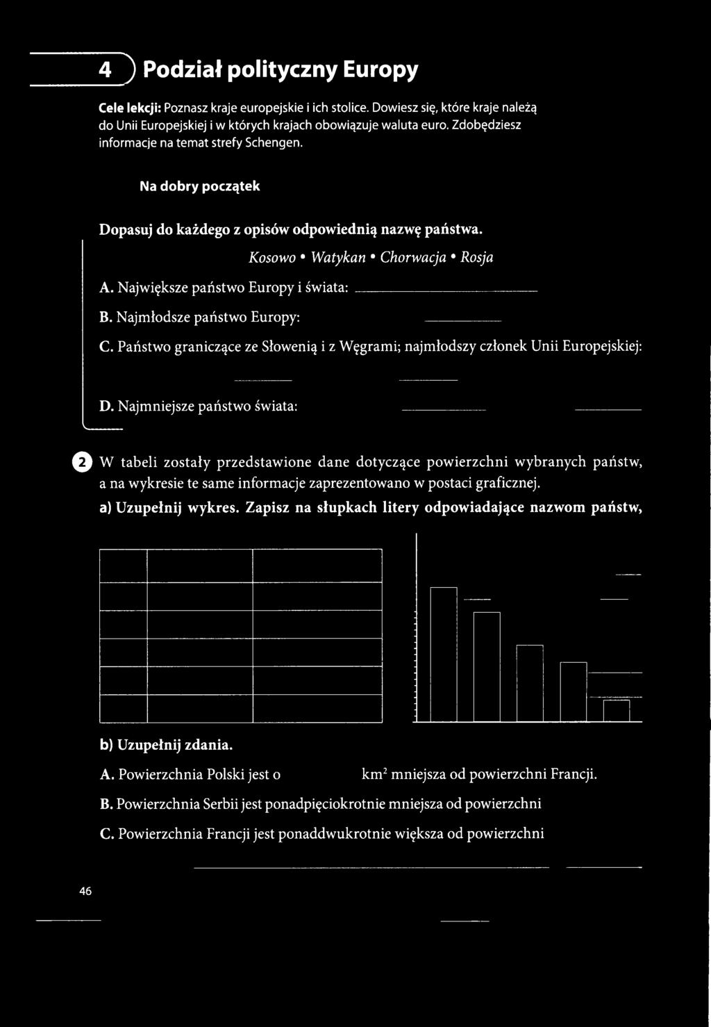 Najmłodsze państwo Europy: C. Państwo graniczące ze Słowenią i z Węgrami; najmłodszy członek Unii Europejskiej: D.