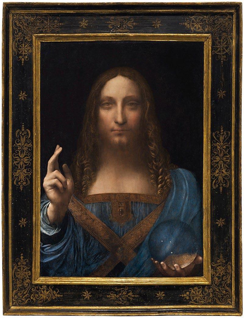Leonardo da Vinci Salvator Mundi obraz sprzedany za rekordową cenę 450,3 mln dol.