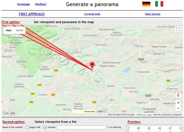 przez poziomy kąt widzenia. Kąt ten można obliczyć na podstawie ogniskowej obiektywu np. na stronie http://www.fotografuj.pl/article/kalkulator_katow_i_pola_widzenia_obiektywu/id/68.