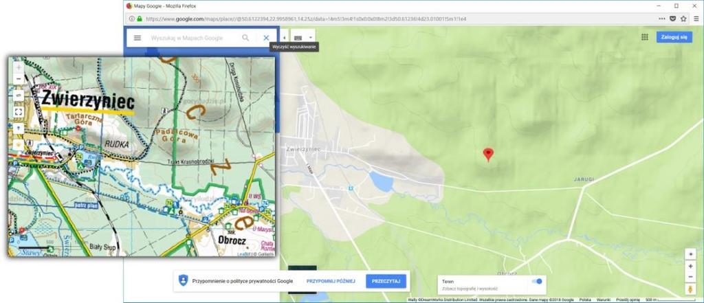 pl/imap/) serwis Głównego Urzędu Geodezji i Kartografii z dokładnymi mapami topograficznymi (mapa raster ) w skali do 1:10000 oraz ortofotomapą ( orto ) całej Polski.