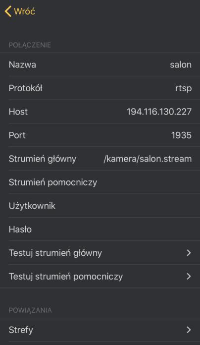 11 INTEGRA CONTROL (ios) SATEL Kamery powinny być zabezpieczone loginem i hasłem, aby uniemożliwić dostęp do nich nieupoważnionym osobom. 12.