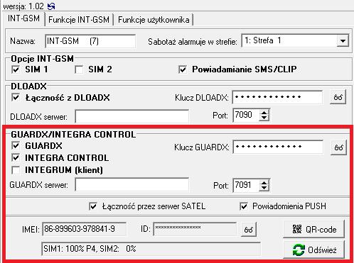 SATEL INTEGRA CONTROL (ios) 4 Moduł INT-GSM / INT-GSM LTE Skonfiguruj ustawienia dotyczące transmisji danych w sieci komórkowej. W module musi być zaprogramowany adres serwera DNS.