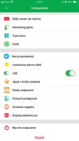 S O S / n u m e r d o r o d z i n y : p o wpisaniu numerów, dłuższe przytrzymanie przycisku SOS(2) na z e g a r k u s p o w o d u j e, ż e automatycznie zostanie wybrane połączenie w pierwszej