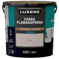 Ostatnia aktualizacja: 01-04-2020 LUXENS FARBA PLAMOODPORNA DO KUCHNI I ŁAZIENKI Właściwości: Wydajność 2,5L / 35m² - Matowa Powłoka odporna na wilgoć i pleśń¹ - Ecolabel Niska zawartość LZO (<5g/L)