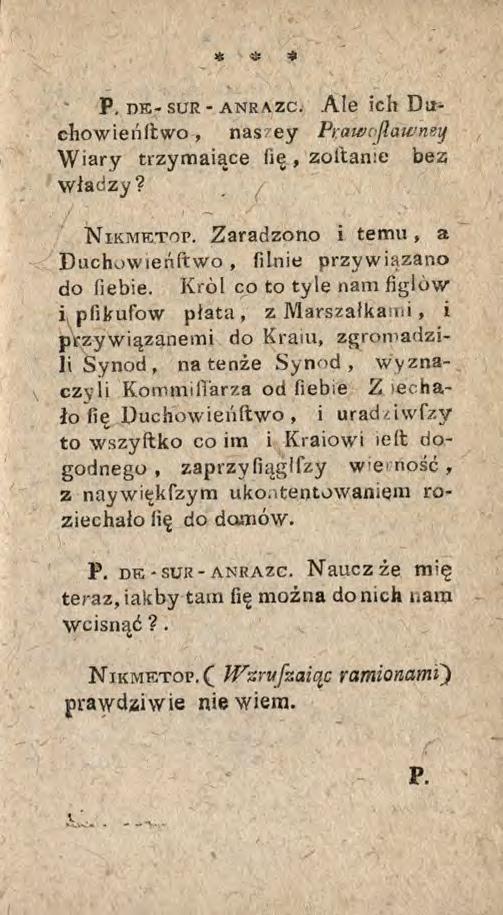 * & * P. d e- sur - anrazc. Ale ich Duchowieńltwo, nas?ey Prawojławnfy Wiary trzymaiące iię, Zoltanie bez władzy? Ńikmetop. Zaradzono i temu, a Duchowieńftwo, filnie przywiązano do fiebie.