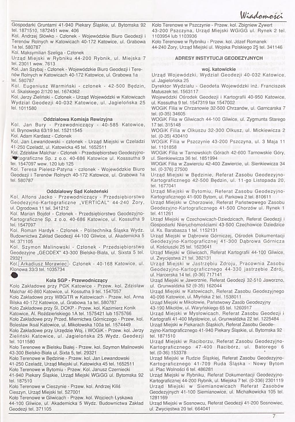 Gospodarki Gruntami 41-940 Piekary Śląskie, ul. Bytomska 92 tel. 1871510, 1872451 wew. 406 Kol.