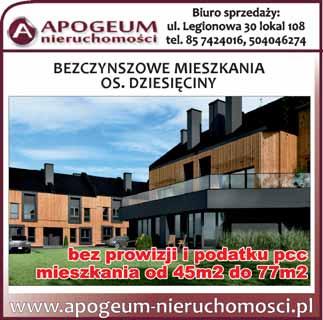 000 zł 574-737-543, (85)307-65-65 IMPULS YSTOK, 49m², 2p., ul. Piłsudskiego, os. Centrum, do wprowadzenia, cegła 295.000 zł 600-525-899 HOME-SERVICE YSTOK, 49m², 2p., ul. Piłsudskiego, os. Centrum, do wprowadzenia, cegła, po remoncie, okna PCV, spółdz.