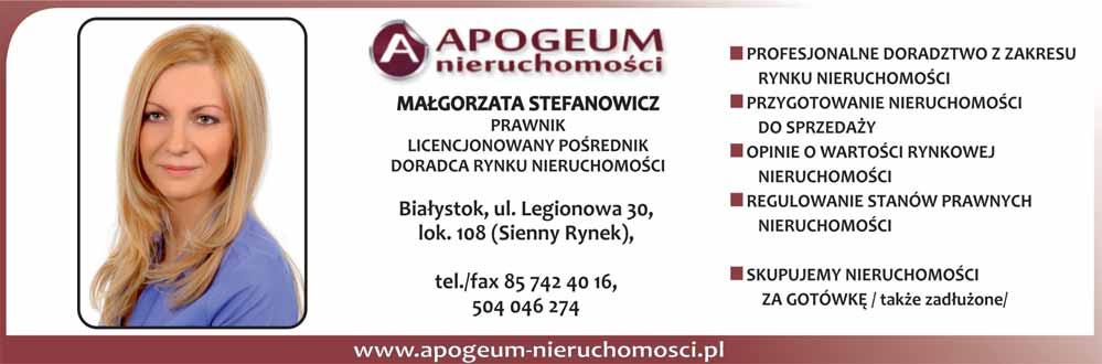 8 OFERTY AGENCJI L P Białostockie place zabaw jak co roku w kwietniu zostały skontrolowane.