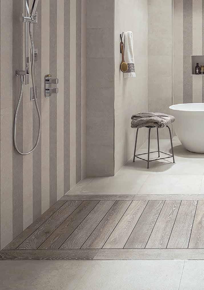 Dzięki niemu wszystkie wypłytkowane powierzchnie łazienki stanowią niczym niezakłóconą stylistyczną całość.