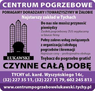 2 TWOJE TYCHY 3 sierpnia 2021 Nasze Tychy Dyżur reportera e-mail: redakcja@twojetychy.pl tel. 789 069 424 Na Państwa telefony czekamy we wtorek w godz. 9.30 15.30 Dziś przy telefonie dyżuruje red.