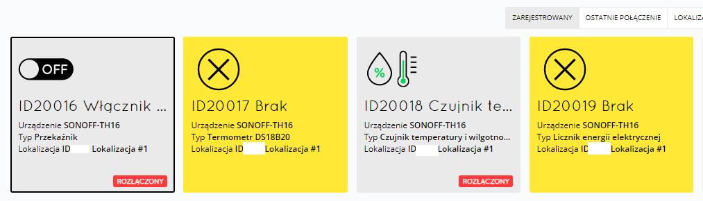 org: KROK 1: Na załadce Moja Supla wybrać zarejstrowany w portalu SONOFF-TH16, Typ: Termometr