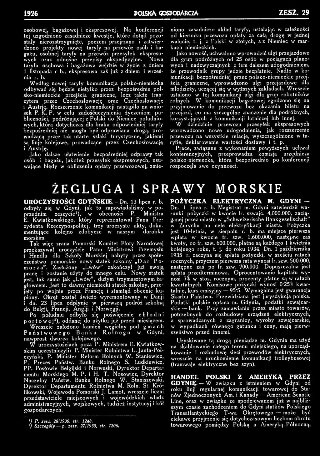 przesyłek ekspresowych oraz odnośne przepisy ekspedycyjne. Nowa taryfa osobowa i ba
