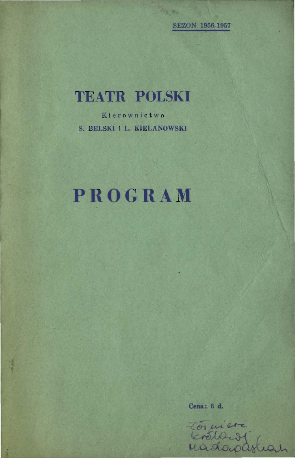 EZON 1956-1957 TEATR POLSKI K i tr o wni ct w