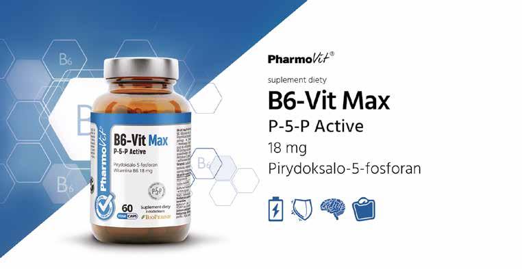 B6-Vit Max uzupełnia zapotrzebowanie organizmu na witaminę B6. Odgrywa ona znaczącą rolę w prawidłowym funkcjonowaniu organizmu.