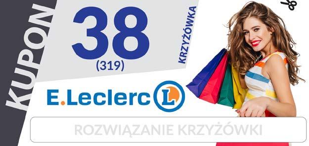 Leclerc Zamość Atrakcyjną nagrodę za rozwiązanie krzyżówki #36: łaby prąd rzeki, ufundował hipermarket E.Leclerc Zamość. Upominek otrzyma ani Halina Łuszczewska z Zamościa.