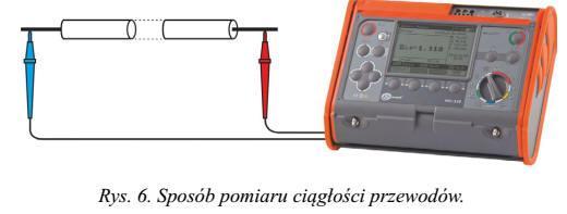 Rezystancja izolacji instalacji elektrycznej Rezystancję izolacji należy zmierzyć między przewodami czynnymi a przewodem ochronnym, przyłączonym do układu uziemiającego.