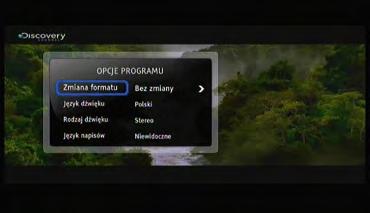 Język napisów Ta opcja pozwala wybrać język napisów wyświetlanych dla danego programu (jeśli są one dostępne) lub wyłączyć je całkowicie.