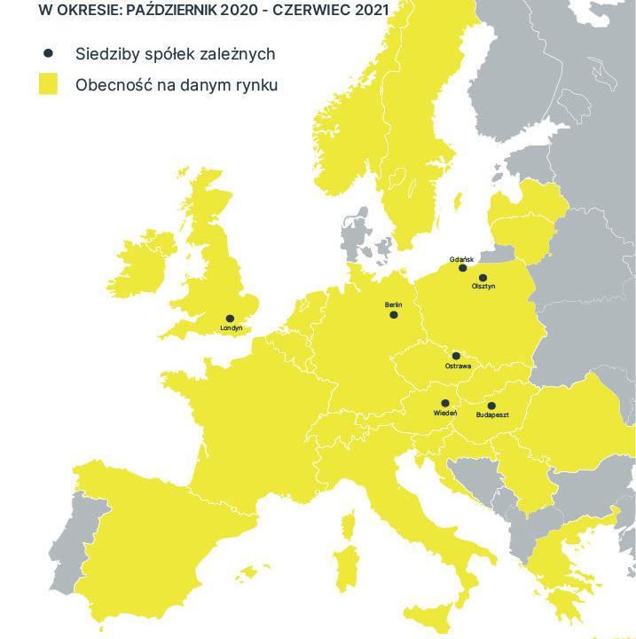 2.4. Obszar działalności Grupa Kapitałowa Sescom S.A. w trzech kwartałach roku obrotowego 2020/2021 prowadziła działalność zarówno w Polsce jak i za granicą.