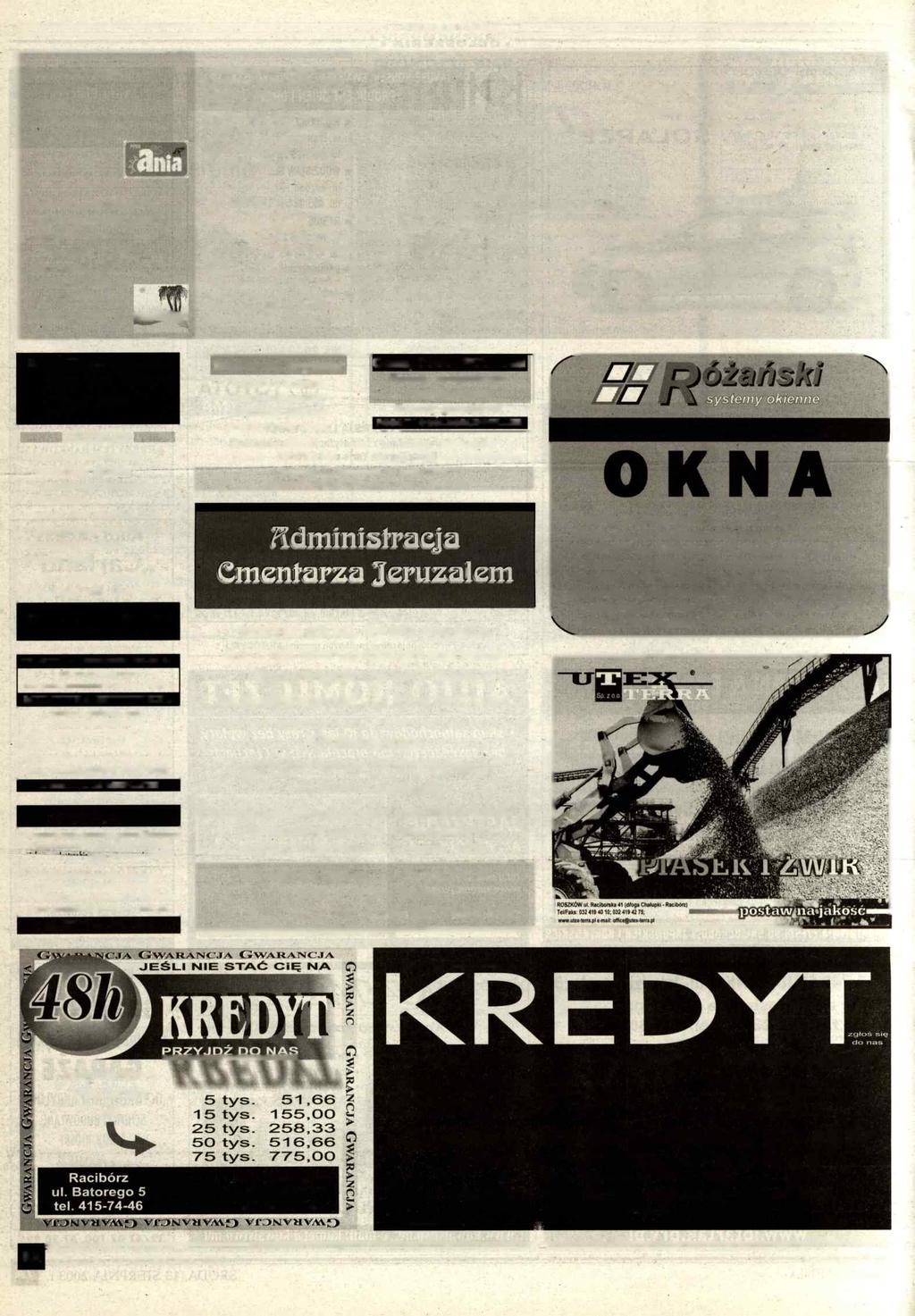 TURYSTYKA Biuro Podróży Ania" Pszów, ul. Skwary 21 tel. 729 14 48 7-dniowe wczasy w górach już od 455 zł. KONIEC LATA W DŹWIRZYNIE! Ośrodek ANIA" 16.08-30.08.2003 r. Budynek Górnik" 7 dni - 630 zł.