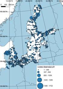 Spadek ten był ostrzejszy w wodach głębokich (0,008 jednostek / rok) niż w powierzchniowych (0,003-0,006 jednostek / rok), prawdopodobnie z powodu zwiększonego rozkładu i produkcji CO 2 spowodowanego