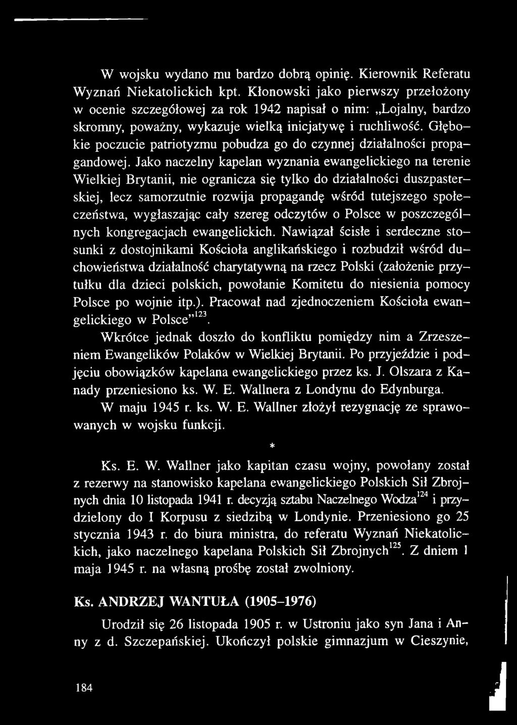 społeczeństwa, wygłaszając cały szereg odczytów o Polsce w poszczególnych kongregacjach ewangelickich.