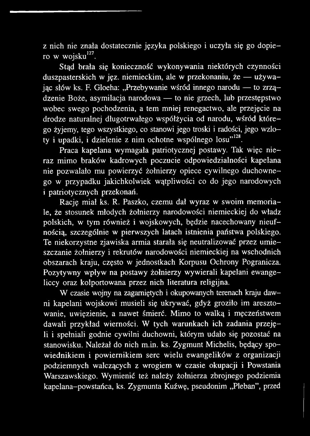 Praca kapelana wymagała patriotycznej postawy.
