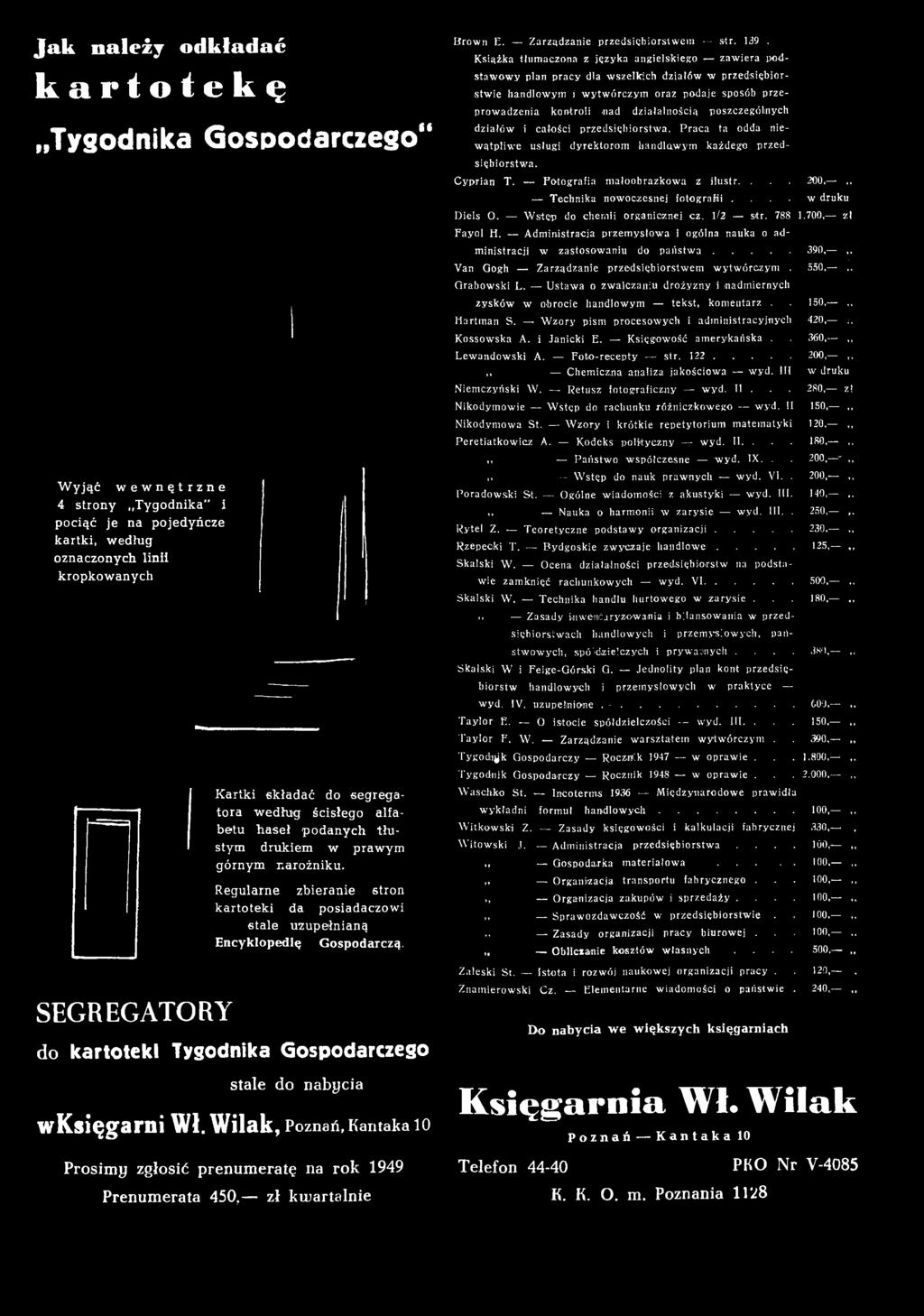 Książka tłumaczona z języka angielskiego zawiera podstawowy plan pracy dla wszelkich działów w przedsiębiorstwie handlowym i wytwórczym oraz podaje sposób przeprowadzenia kontroli -nad działalnością