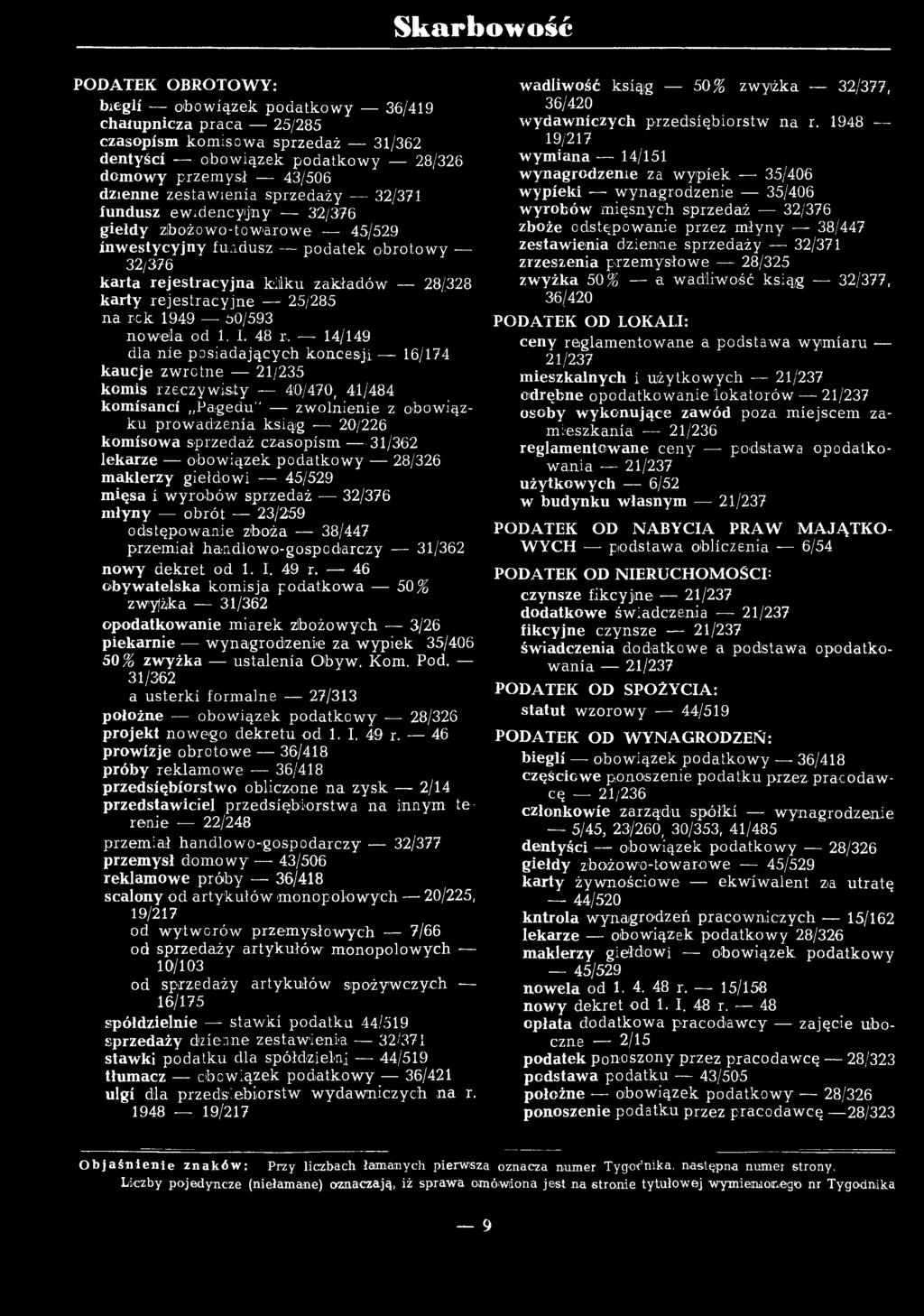 25/285 na rek 1949 no/593 nowela od 1. I. 48 r.