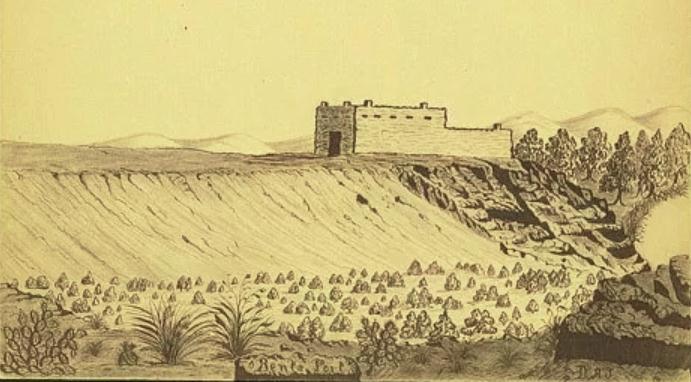 Nowy Fort Bent. Źródło: https://en.wikipedia.org/wiki/bent%27s_new_fort Na miejscu zastali jedynie kilka tipi Szejenów oraz dużą grupę Arapaho oczekującą już od lipca na przedstawicieli rządu.