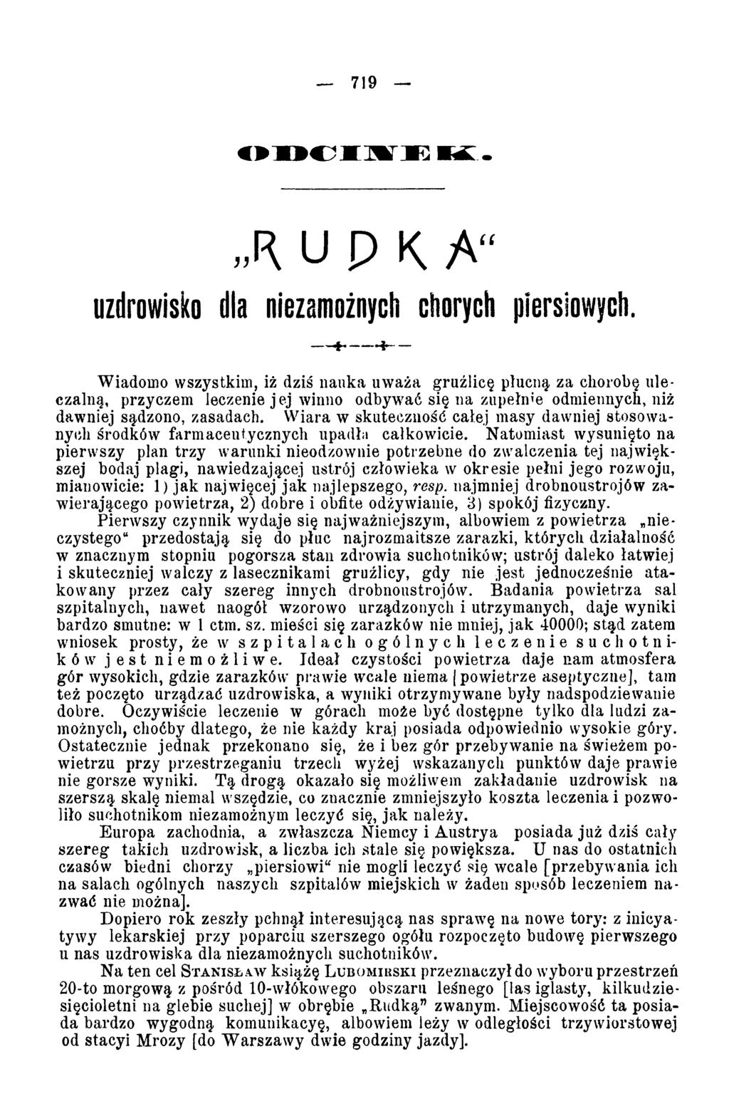 719 O D C I l i E k :. A u p K A uzdrowisko dla niezamożnych chorych piersiowych.