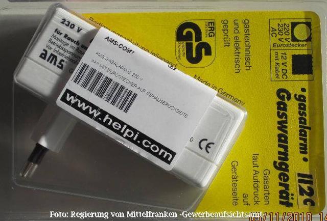 2012-3 37 0080/12 Niemcy Produkt: Alarm tlenku w gla "Gasalarm" Marka: AMS Typ / numer modelu: Dotyczy tylko produktów wprowadzonych na rynek po 05/2009. Opis: alarm tlenku w gla.